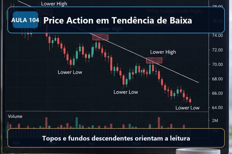 Imagem informativa exclusiva para Aula 104 — Price Action em Tendência de Baixa