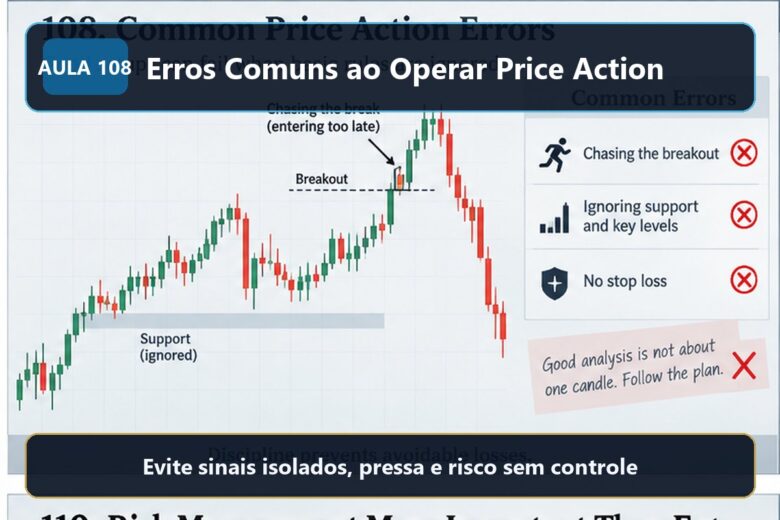 Imagem informativa exclusiva para Aula 108 — Erros Comuns ao Operar Price Action