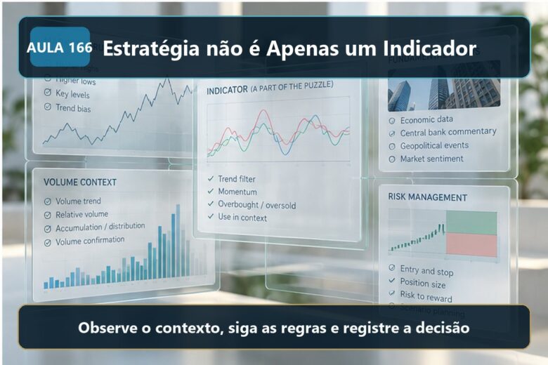 Imagem informativa exclusiva para Aula 166 — Estratégia não é Apenas um Indicador