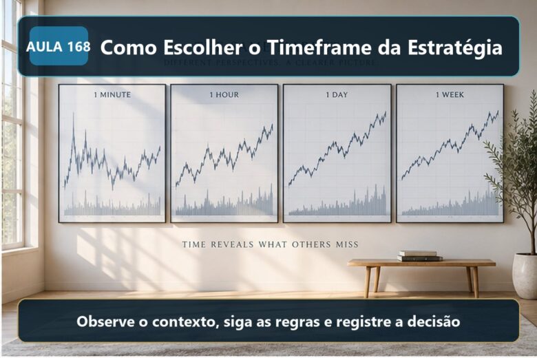 Imagem informativa exclusiva para Aula 168 — Como Escolher o Timeframe da Estratégia