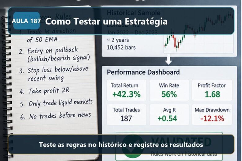 Imagem informativa exclusiva para Aula 187 — Como Testar uma Estratégia