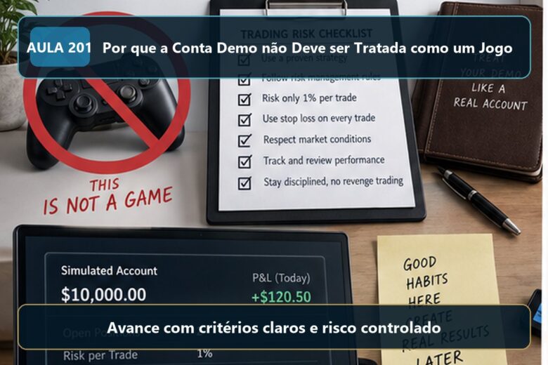 Imagem informativa exclusiva para Aula 201 — Por que a Conta Demo não Deve ser Tratada como um Jogo