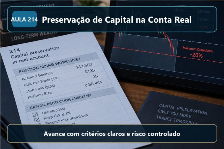 Imagem informativa exclusiva para Aula 214 — Preservação de Capital na Conta Real