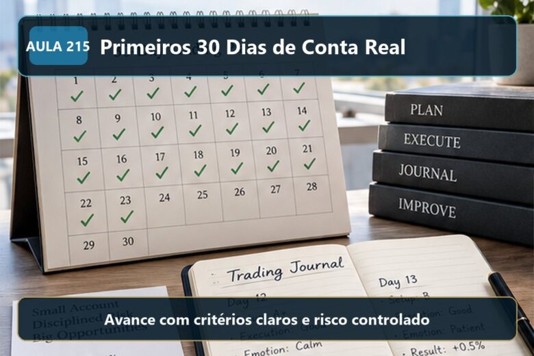 Imagem informativa exclusiva para Aula 215 — Primeiros 30 Dias de Conta Real