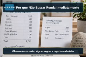 Imagem informativa exclusiva para Aula 216 — Por que Não Buscar Renda Imediatamente