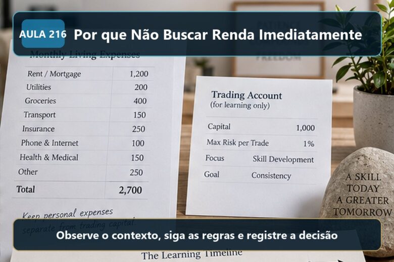 Imagem informativa exclusiva para Aula 216 — Por que Não Buscar Renda Imediatamente