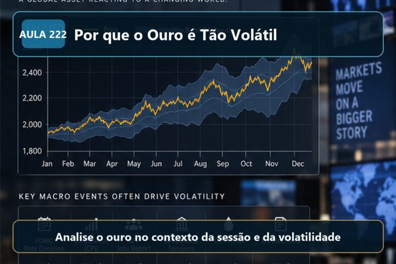 Imagem informativa exclusiva para Aula 222 — Por que o Ouro é Tão Volátil