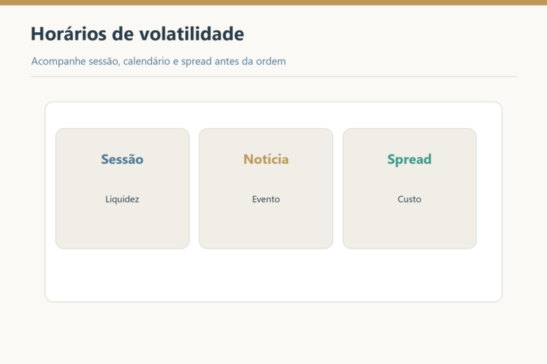 Sessão, notícias e spread ajudam a avaliar períodos de volatilidade.