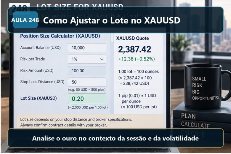 Imagem informativa exclusiva para Aula 248 — Como Ajustar o Lote no XAUUSD
