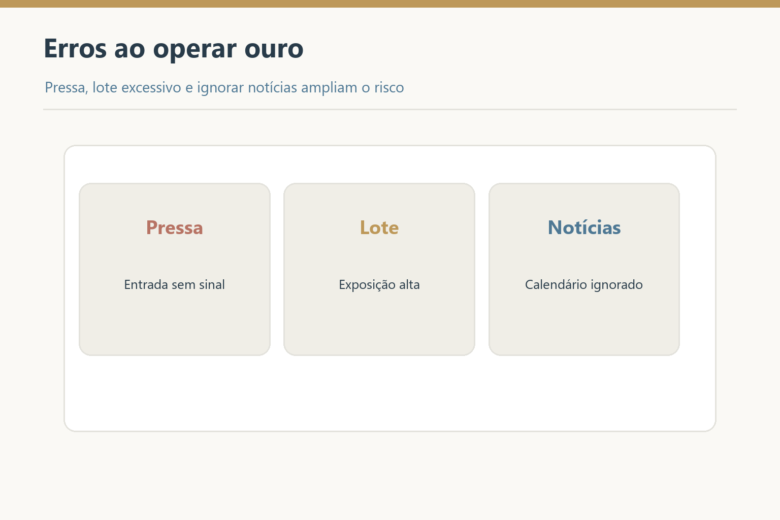 Pressa, lote excessivo e notícias ignoradas são erros comuns no Gold.