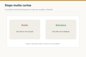 Stop dentro do ruído é comparado ao stop definido pela estrutura.