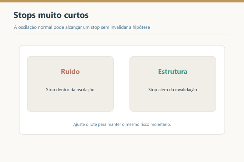 Stop dentro do ruído é comparado ao stop definido pela estrutura.