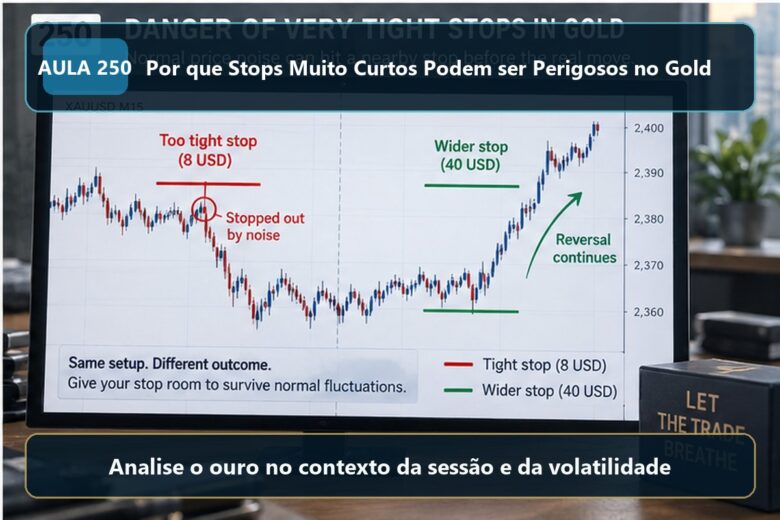 Imagem informativa exclusiva para Aula 250 — Por que Stops Muito Curtos Podem ser Perigosos no Gold