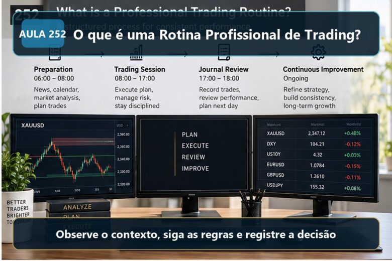Imagem informativa exclusiva para Aula 252 — O que é uma Rotina Profissional de Trading?