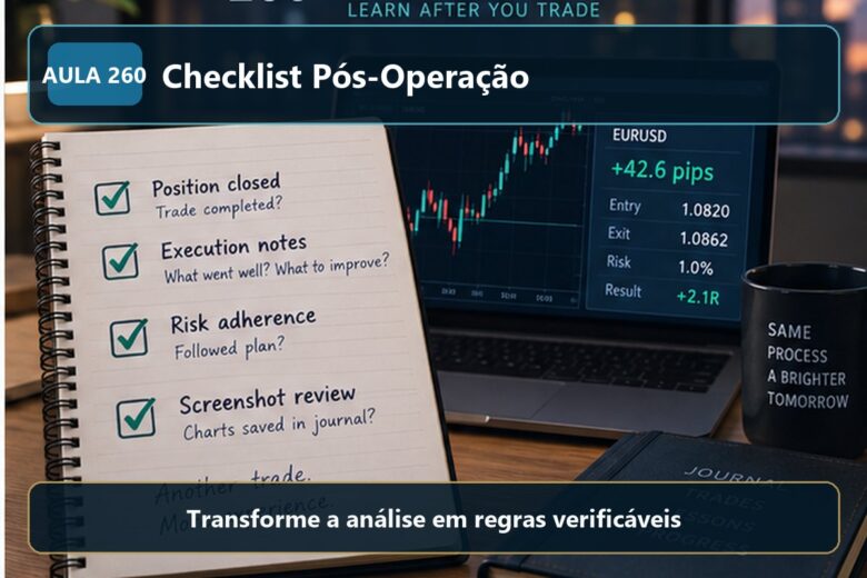 Imagem informativa exclusiva para Aula 260 — Checklist Pós-Operação