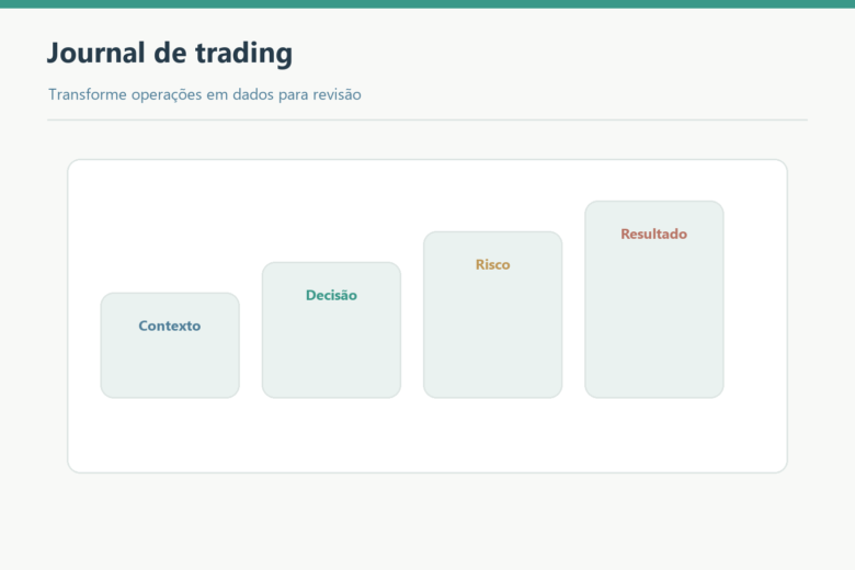 Journal reúne contexto, decisão, risco e resultado.