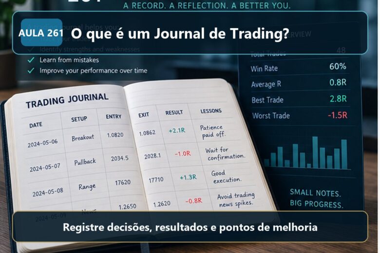 Imagem informativa exclusiva para Aula 261 — O que é um Journal de Trading?