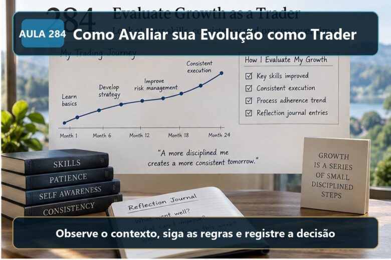 Imagem informativa exclusiva para Aula 284 — Como Avaliar sua Evolução como Trader