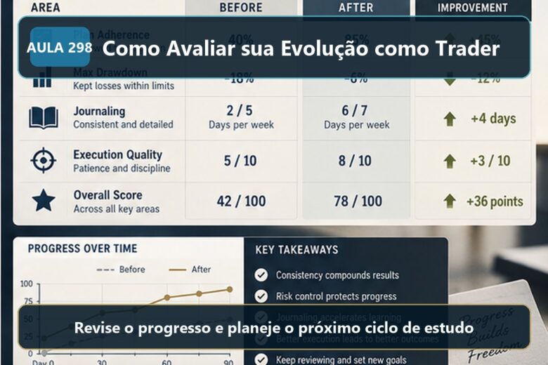 Imagem informativa exclusiva para Aula 298 — Como Avaliar sua Evolução como Trader